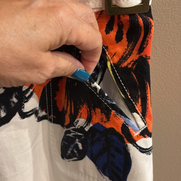 Anthropologie Maeve Rodney bold floral Print Women's Skirt adjustable buckles 0 - Picture 5 of 14